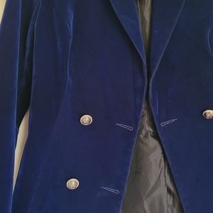 Nasty Gal royal blue velvet jacket